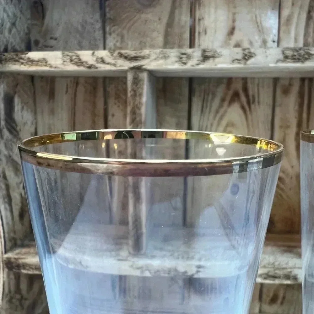 Ritzenhoff Tall Gilt Glasses, Beer Glass Pilsner Champagne 90’s Gold Face - Picture 5 of 16